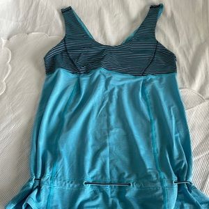 Lululemon Hustle & Bustle Tank Heather Blue Moon / Hyper Strip Blue Moon
